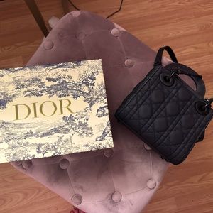 Mini matte black lady Dior bag